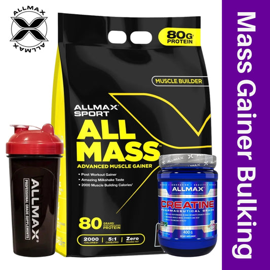 AllMax AllMass 12 lbs + Creatine 400g + Free Shaker Bundle