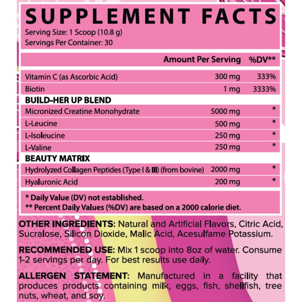 Nutrex Creatine for Women (Biotin, BCAA, Collagen, Hyaluronic Acid) 30 srv