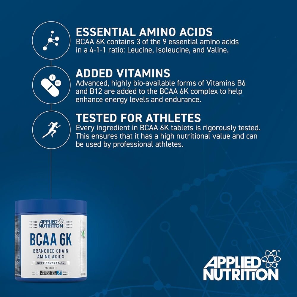 Applied BCAA 6K 4:1:1 300 veg caps (HALAL) 5056555205372 - The Supplement Warehouse Pte Ltd