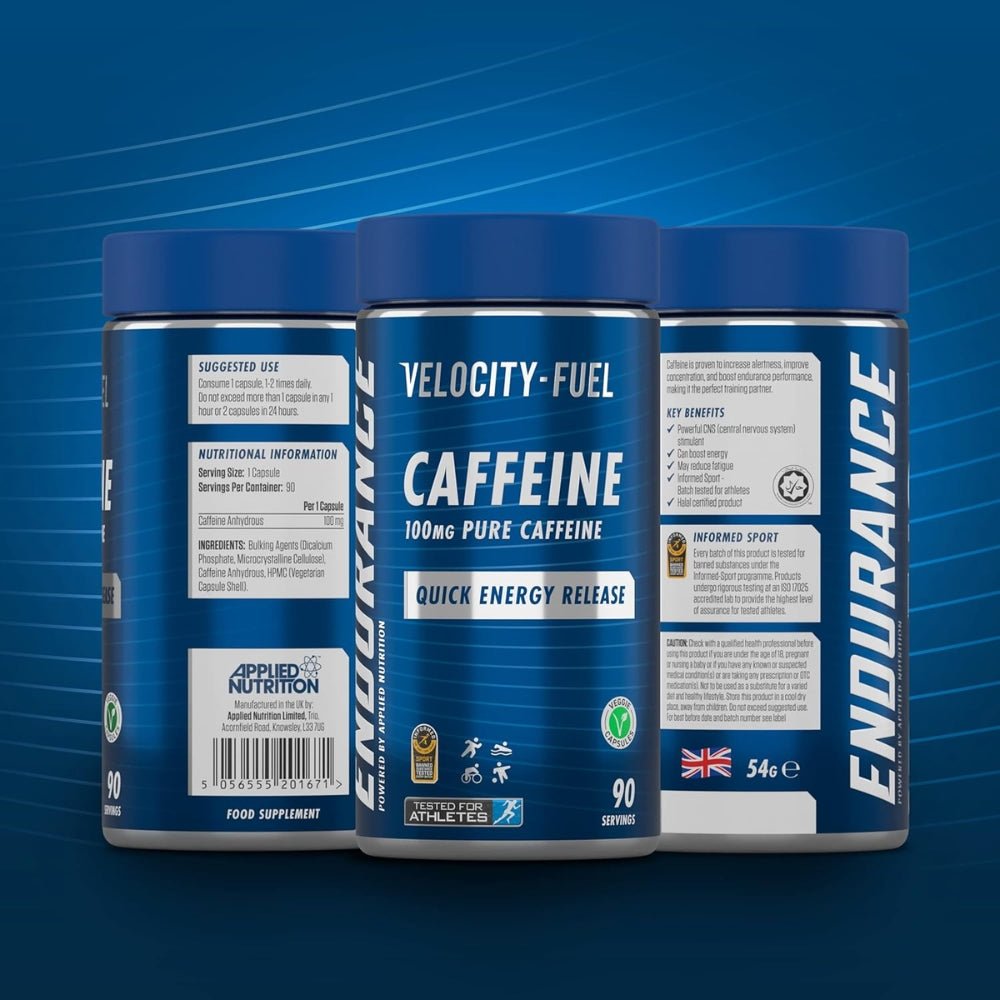Applied Caffeine (Quick Energy Release) 100mg 90 veg caps 5056555201671 - The Supplement Warehouse Pte Ltd