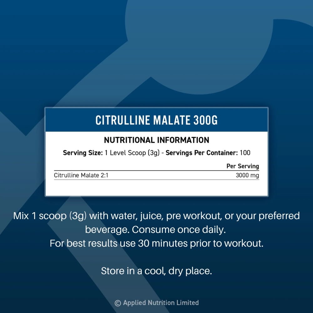 Applied Citrulline Malate 300g (HALAL) Exp 07/2026 5056555206706 - The Supplement Warehouse Pte Ltd