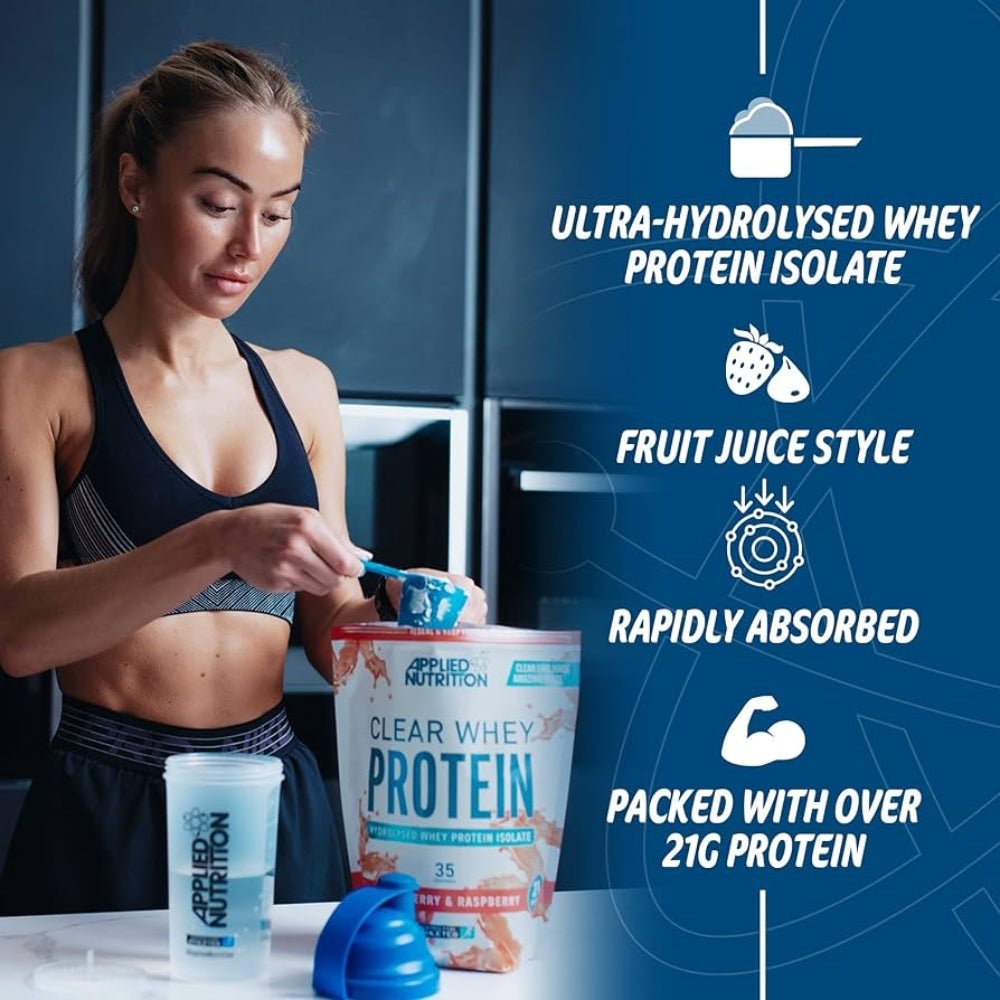 Applied Clear Whey Hydrolysed Whey Protein Isolate (per 25g scoop: 21.3g protein, 1g carb, 90 cal) HALAL 5056555206485 - The Supplement Warehouse Pte Ltd
