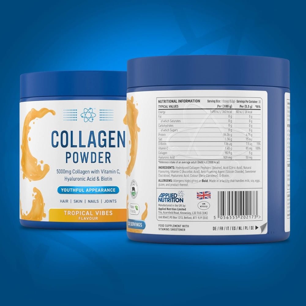 Applied Collagen with Vitamin C, Biotin and Hyaluronic Acid 30 srv (HALAL) Exp Jul 2026 or better 5056555202173 - The Supplement Warehouse Pte Ltd