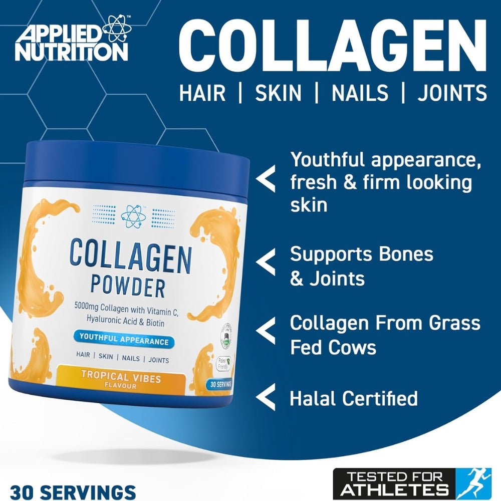 Applied Collagen with Vitamin C, Biotin and Hyaluronic Acid 30 srv (HALAL) Exp Jul 2026 or better 5056555202173 - The Supplement Warehouse Pte Ltd