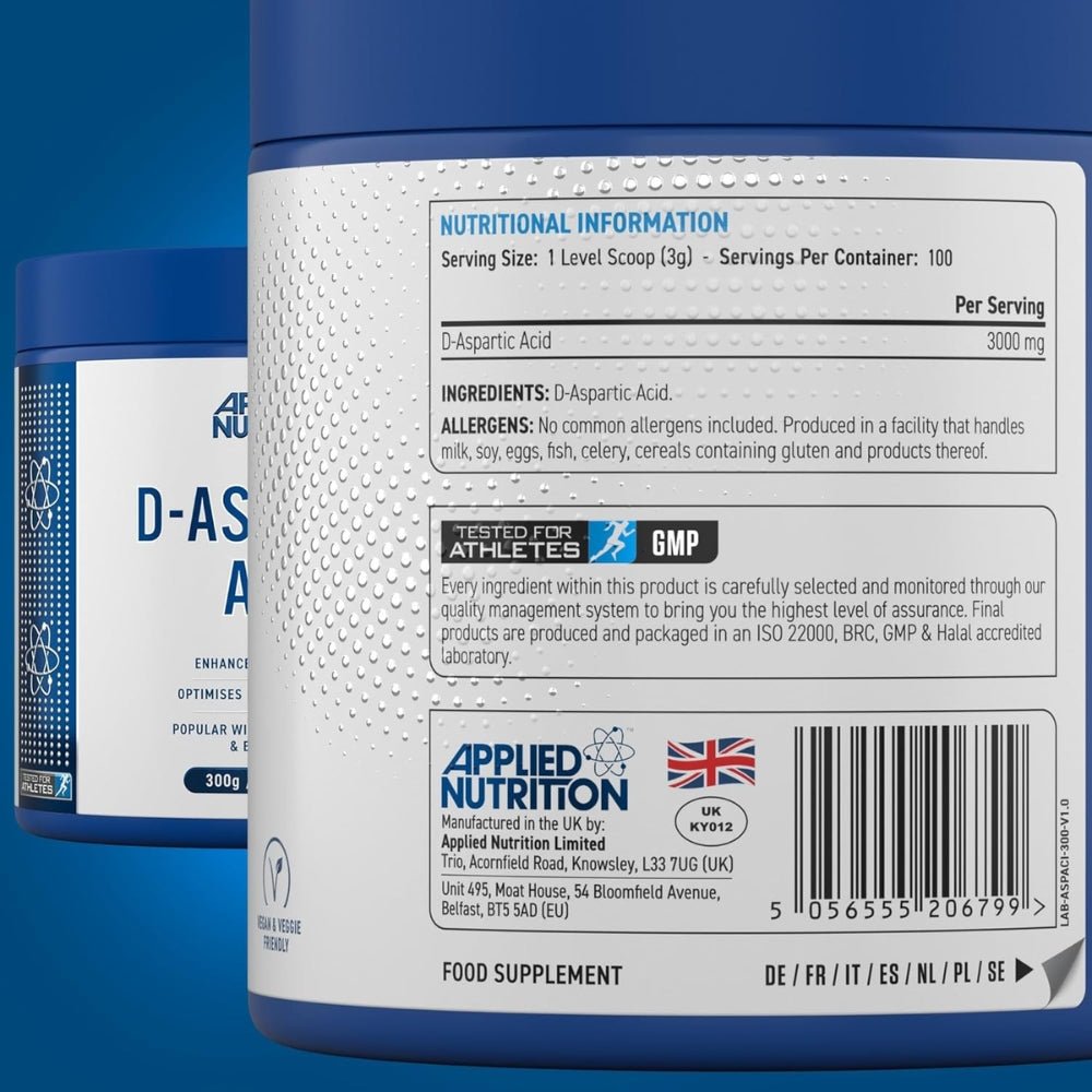 Applied D - Aspartic Acid (Male Health Enhancer) 300g (HALAL) 5056555206799 - The Supplement Warehouse Pte Ltd
