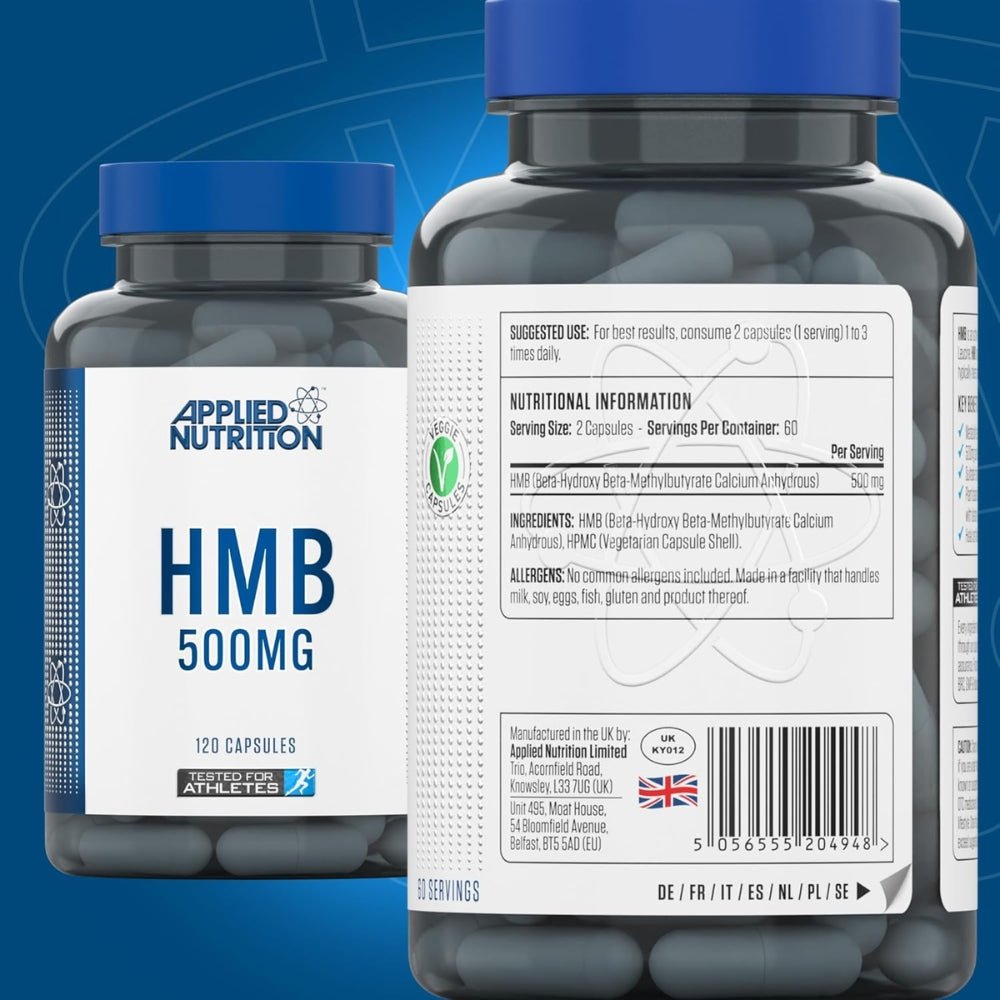 Applied HMB 500mg Post - Workout Recovery (HALAL) 120 veg cap 5056555204948 - The Supplement Warehouse Pte Ltd