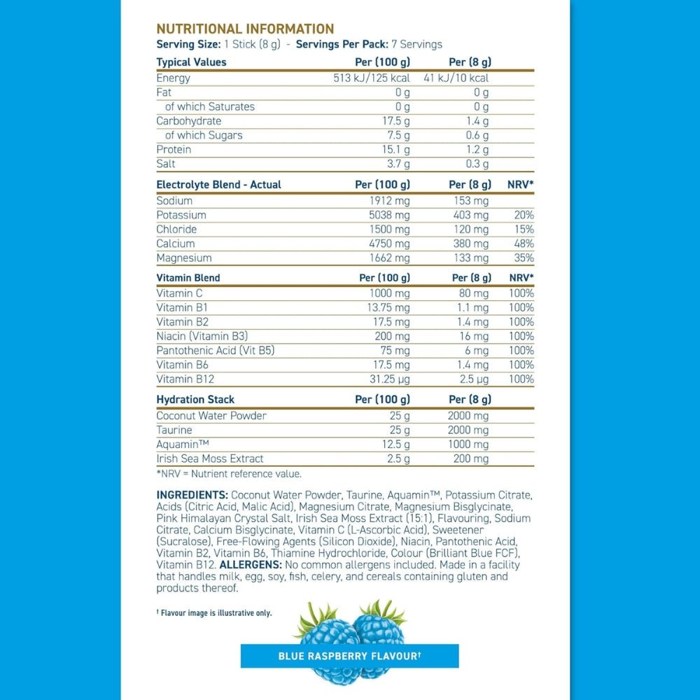 Applied Hydration+ Electrolyte & Vitamin Powder Pack of 8g x 7 Sticks 5056555209516 - The Supplement Warehouse Pte Ltd