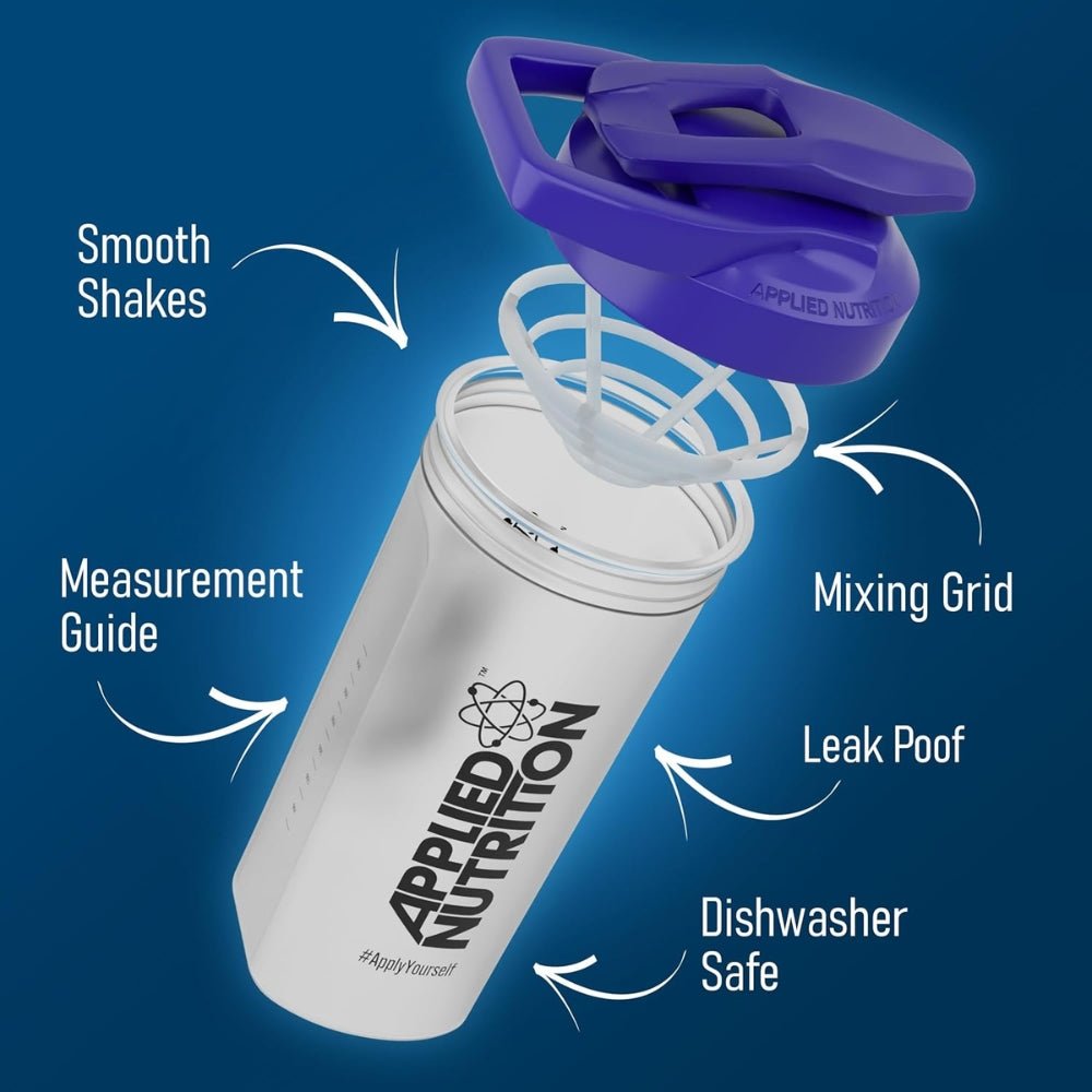 Applied Sports Shaker Blue Top Clear Body 700ml 634158938504 - The Supplement Warehouse Pte Ltd