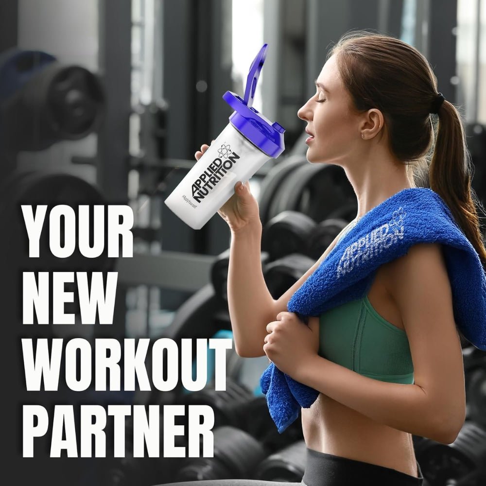 Applied Sports Shaker Blue Top Clear Body 700ml 634158938504 - The Supplement Warehouse Pte Ltd