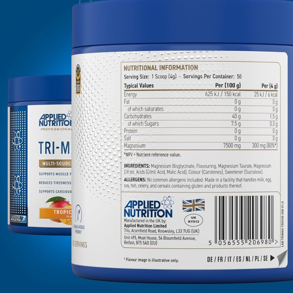 Applied Tri - Magnesium (Biglycinate, Taurate, Citrate) Powder 50 srv 200g 5056555206973 - The Supplement Warehouse Pte Ltd