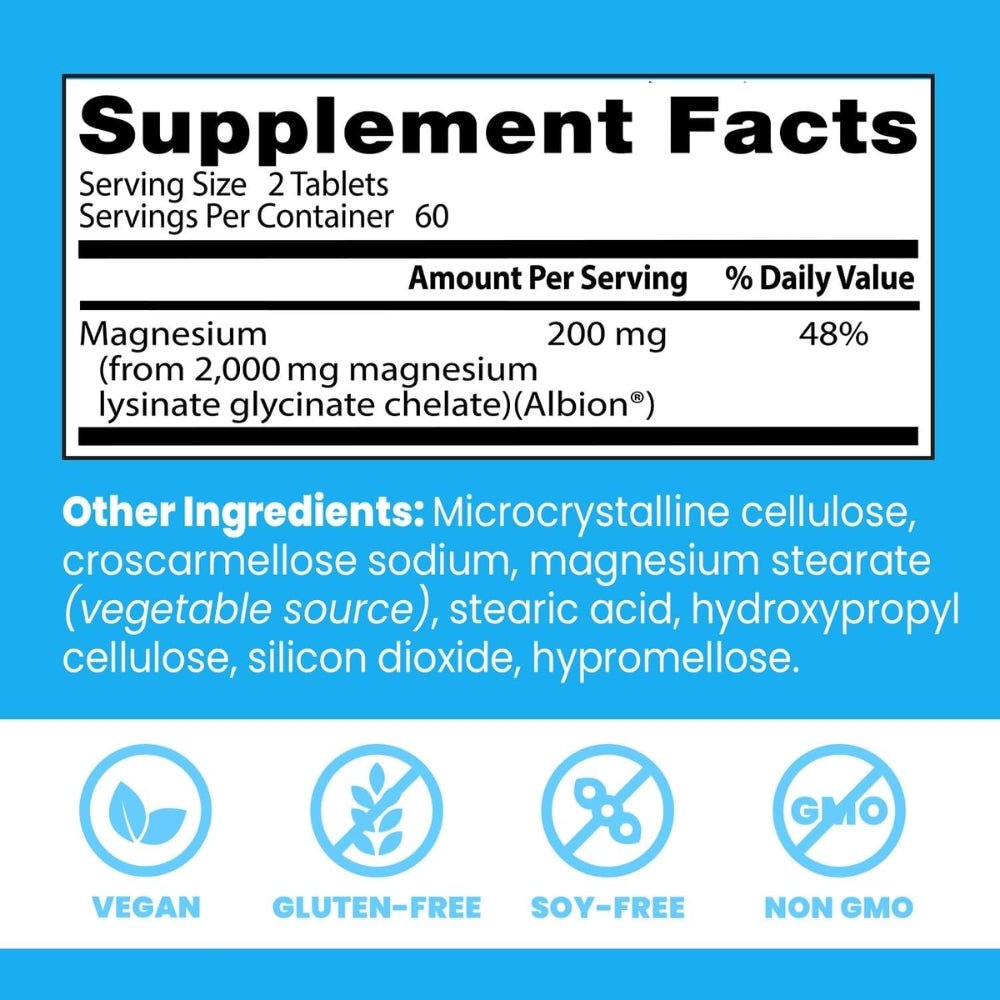 Doctor's Best High Absorption Magnesium 200 mg 120 tabs 753950000254 - The Supplement Warehouse Pte Ltd