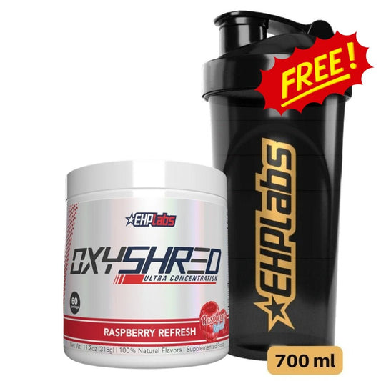 EHP Labs OxyShred Thermogenic Fat Burner 60 servings + Free Shaker 850006815418 - The Supplement Warehouse Pte Ltd