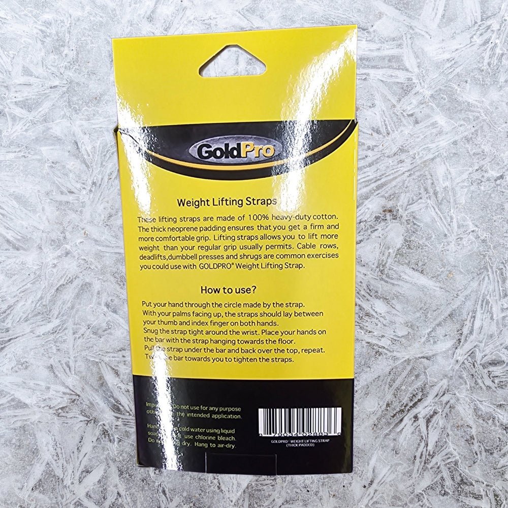 GoldPro Lifting Straps Padded 100% Cotton 879034028836- The Supplement Warehouse Pte Ltd