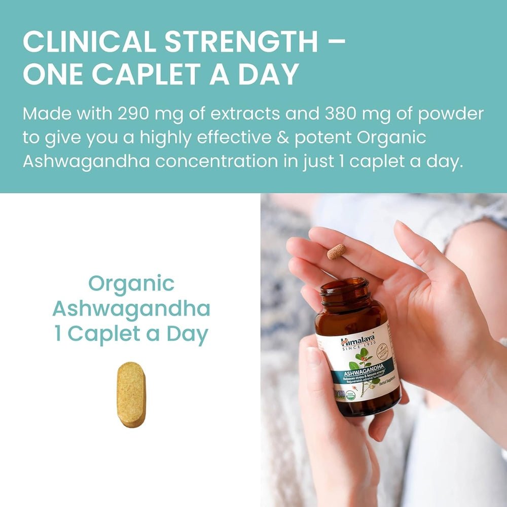Himalaya Organic Ashwagandha Natural Remedy 60 caps 605069401012 - The Supplement Warehouse Pte Ltd