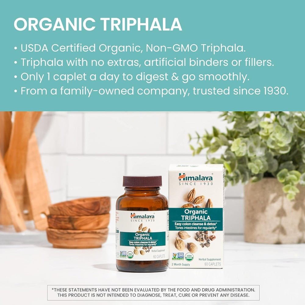 Himalaya Organic Triphala Bowel Wellness 60 veg caplets 605069404013 - The Supplement Warehouse Pte Ltd