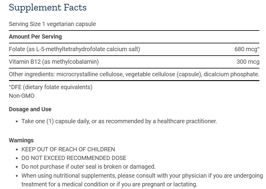Life Extension Bioactive Folate & Vitamin B12 90 veg caps 737870184294 - The Supplement Warehouse Pte Ltd