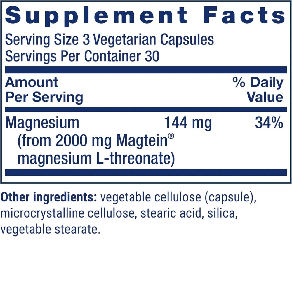 Life Extension Neuro - Mag Magnesium L - Threonate, 144 mg 90 veg caps 737870160397 - The Supplement Warehouse Pte Ltd
