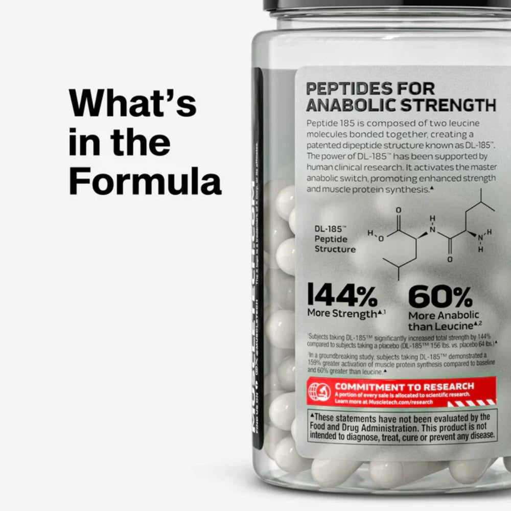 Muscle Peptide 185 (Strength and Muscle Growth) 84 veg caps 631656610772 - The Supplement Warehouse Pte Ltd
