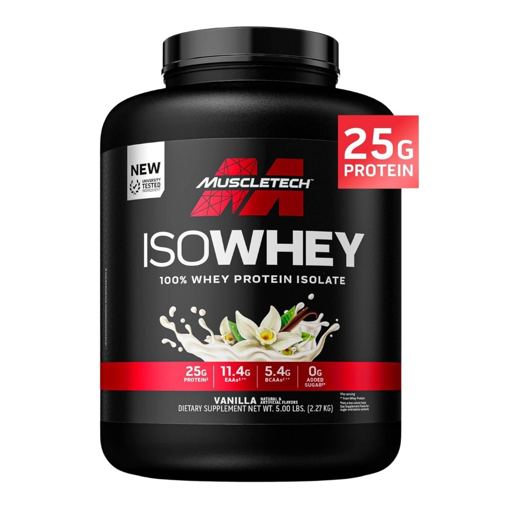 MuscleTech Iso Whey Protein Isolate (per 32g scoop: 25g protein, 110 cal) 5 lbs 631656717617 - The Supplement Warehouse Pte Ltd