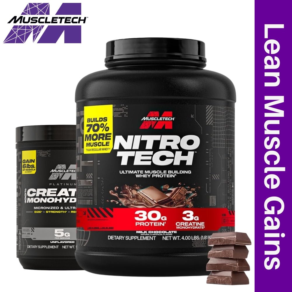 MuscleTech Nitro Tech 4 lbs + Creatine 400g srv Bundle - The Supplement Warehouse Pte Ltd