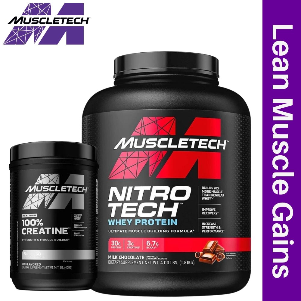 MuscleTech Nitro Tech 4 lbs + Creatine 400g srv Bundle - The Supplement Warehouse Pte Ltd
