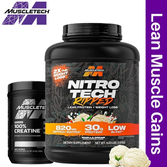 MuscleTech Nitro Tech Ripped 4 lbs + Creatine 400g Bundle - The Supplement Warehouse Pte Ltd