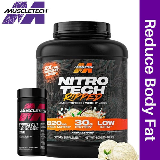 MuscleTech Nitro Tech Ripped 4 lbs + Hydroxycut Elite 110 caps Bundle - The Supplement Warehouse Pte Ltd