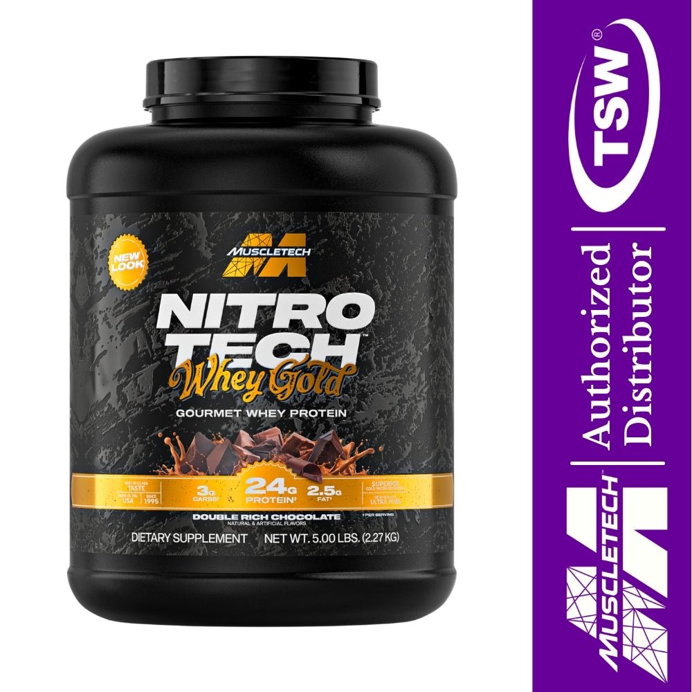 MuscleTech Nitro Tech Whey Gold Protein 5 lbs (24g protein, 2g carb, 130 cal) 631656717884 - The Supplement Warehouse Pte Ltd