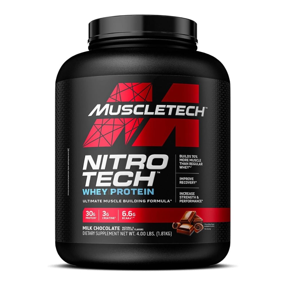 MuscleTech Nitro Tech Whey Protein 4 lbs (30g protein, 4g carbs, 160 cal, 3g creatine) Exp 2027 631656703283 - The Supplement Warehouse Pte Ltd