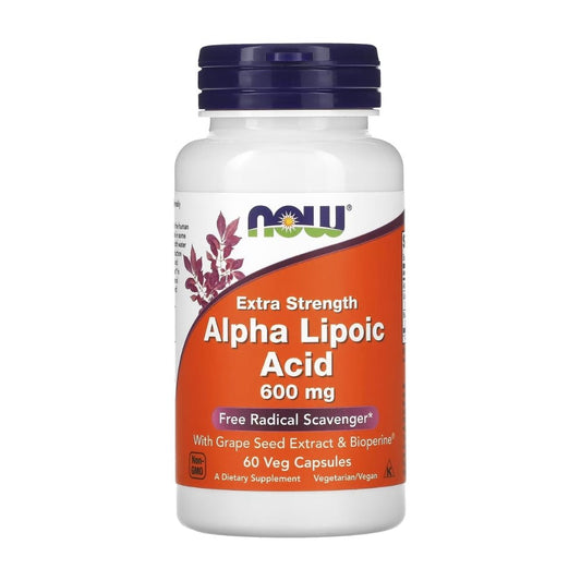 NOW Alpha Lipoic Acid 600 mg (Antioxidant and free Radical Scavenger) 60 veg caps 733739030467 - The Supplement Warehouse Pte Ltd