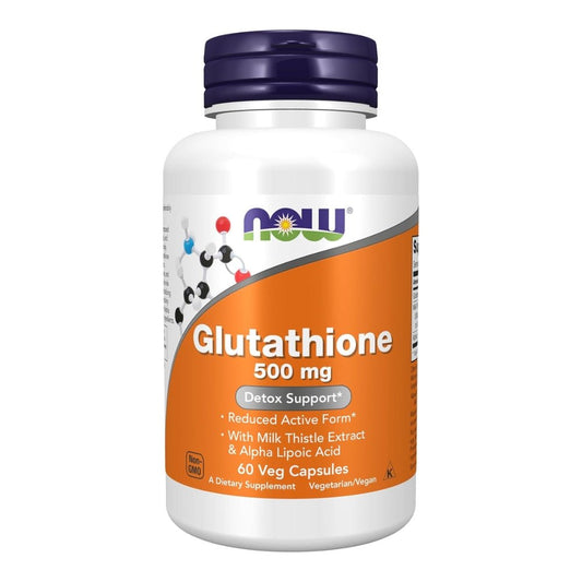 NOW Glutathione (incl Milk Thistle & ALA) Detox Support 500mg 60 veg caps 733739001047 - The Supplement Warehouse Pte Ltd