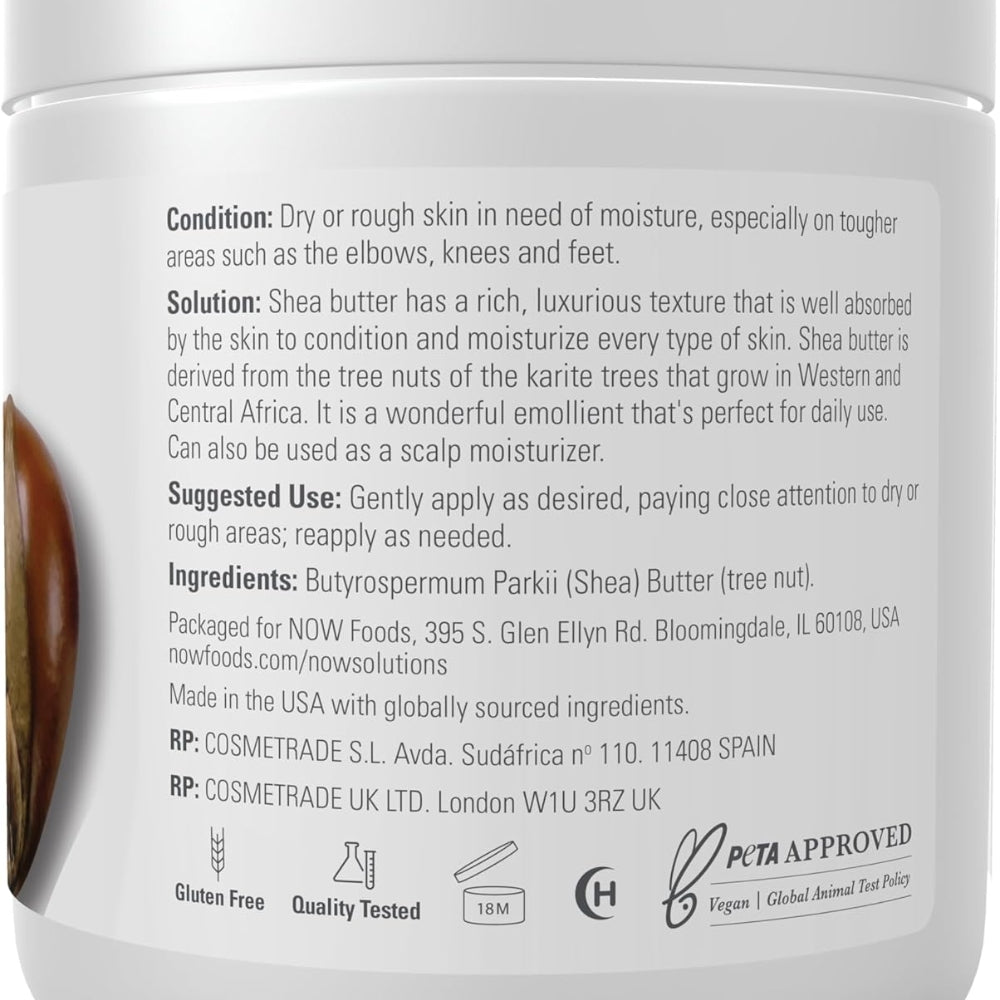NOW Shea Butter (Deep Moisturizer for Skin & Scalp) 198g 733739077585 - The Supplement Warehouse Pte Ltd
