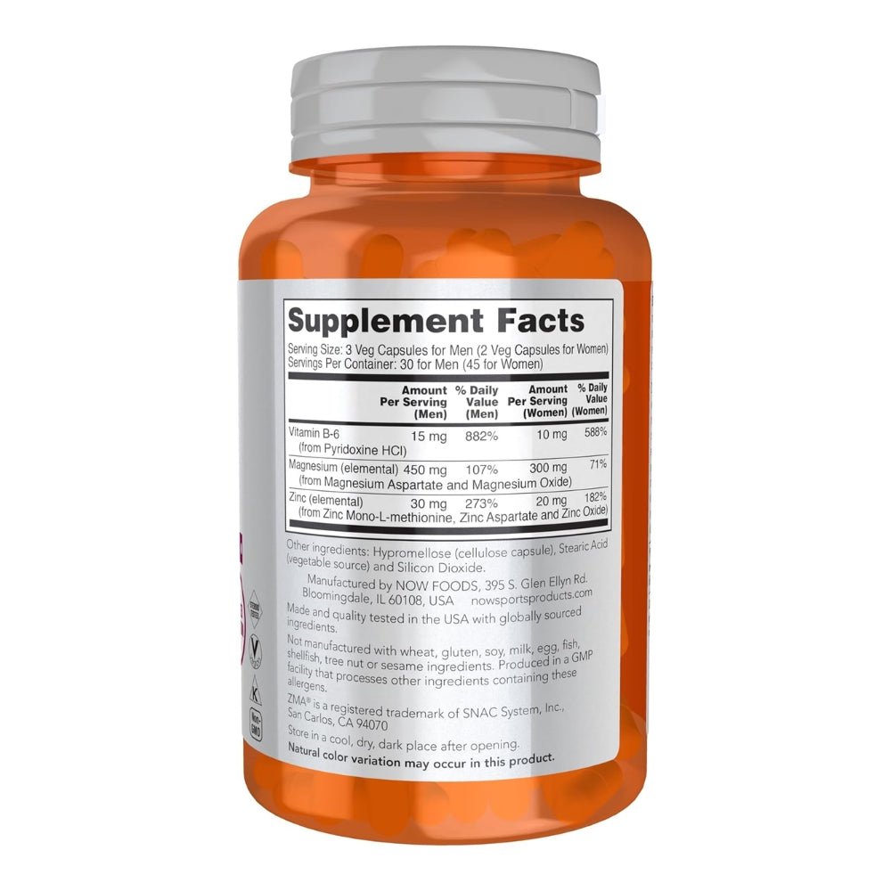 NOW ZMA 90 veg caps (immunity, recovery) 733739022004 - The Supplement Warehouse Pte Ltd