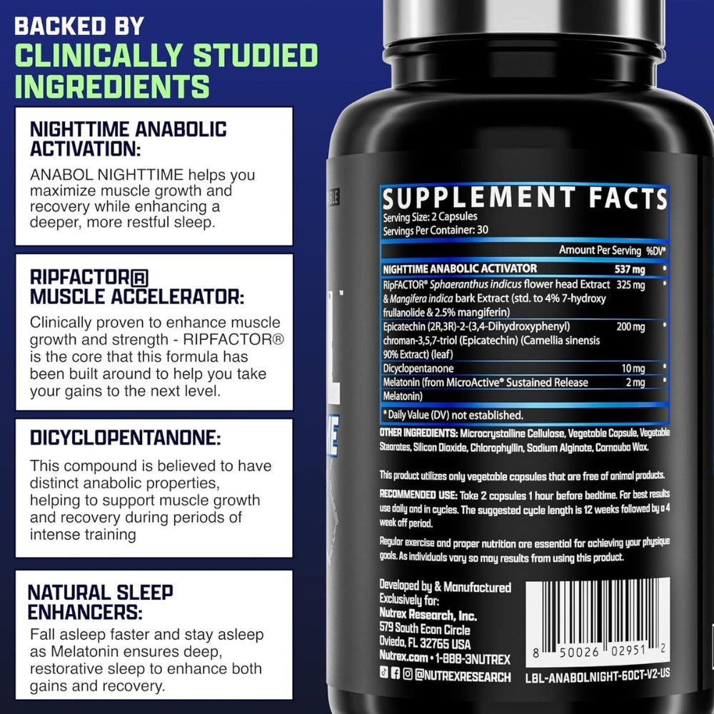Nutrex ANABOL Anabolic Activator 60 veg caps 850026029512 - The Supplement Warehouse Pte Ltd