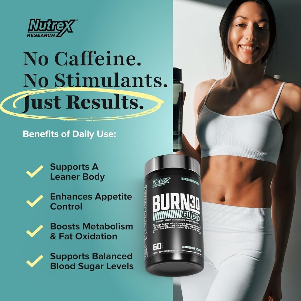 Nutrex Burn30 GLP1+ (weight management & appetite control) 60 veg cap 850046504914 - The Supplement Warehouse Pte Ltd