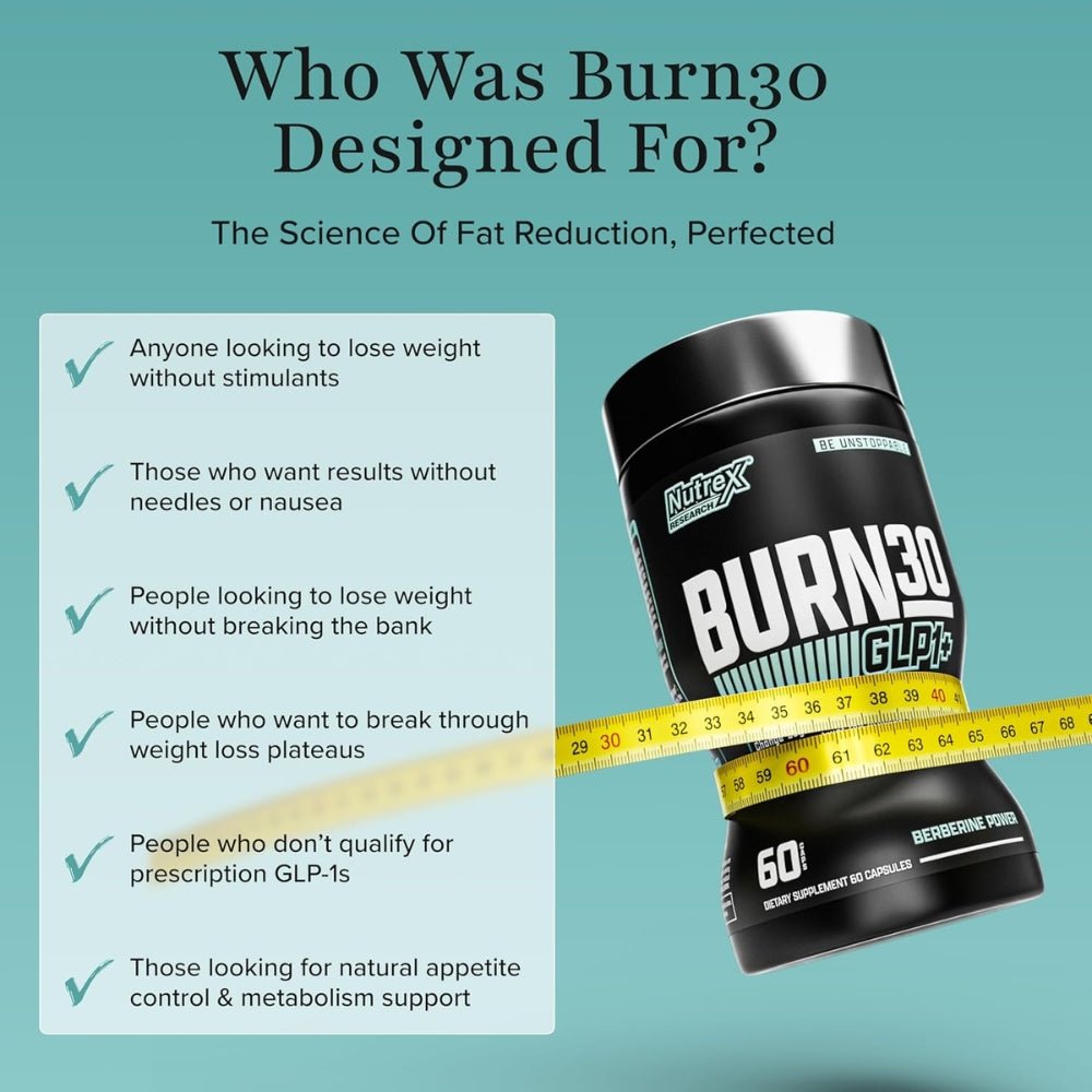 Nutrex Burn30 GLP1+ (weight management & appetite control) 60 veg cap 850046504914 - The Supplement Warehouse Pte Ltd
