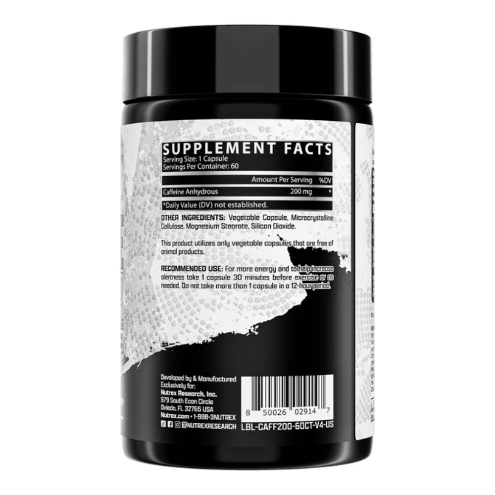 Nutrex Caffeine 200 60 veg cap (Exp Jul 2027) 850026029147 - The Supplement Warehouse Pte Ltd