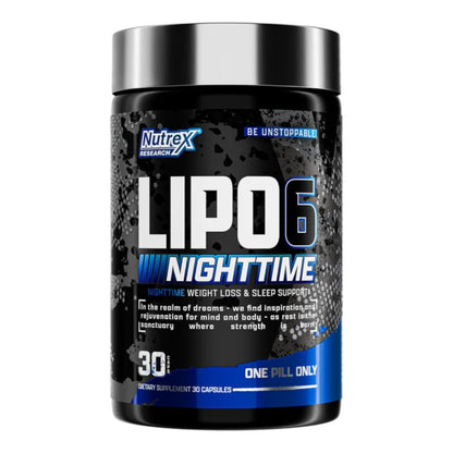 Nutrex Lipo6 Black NightTime 30 veg cap x02/27 850005755562- The Supplement Warehouse Pte Ltd