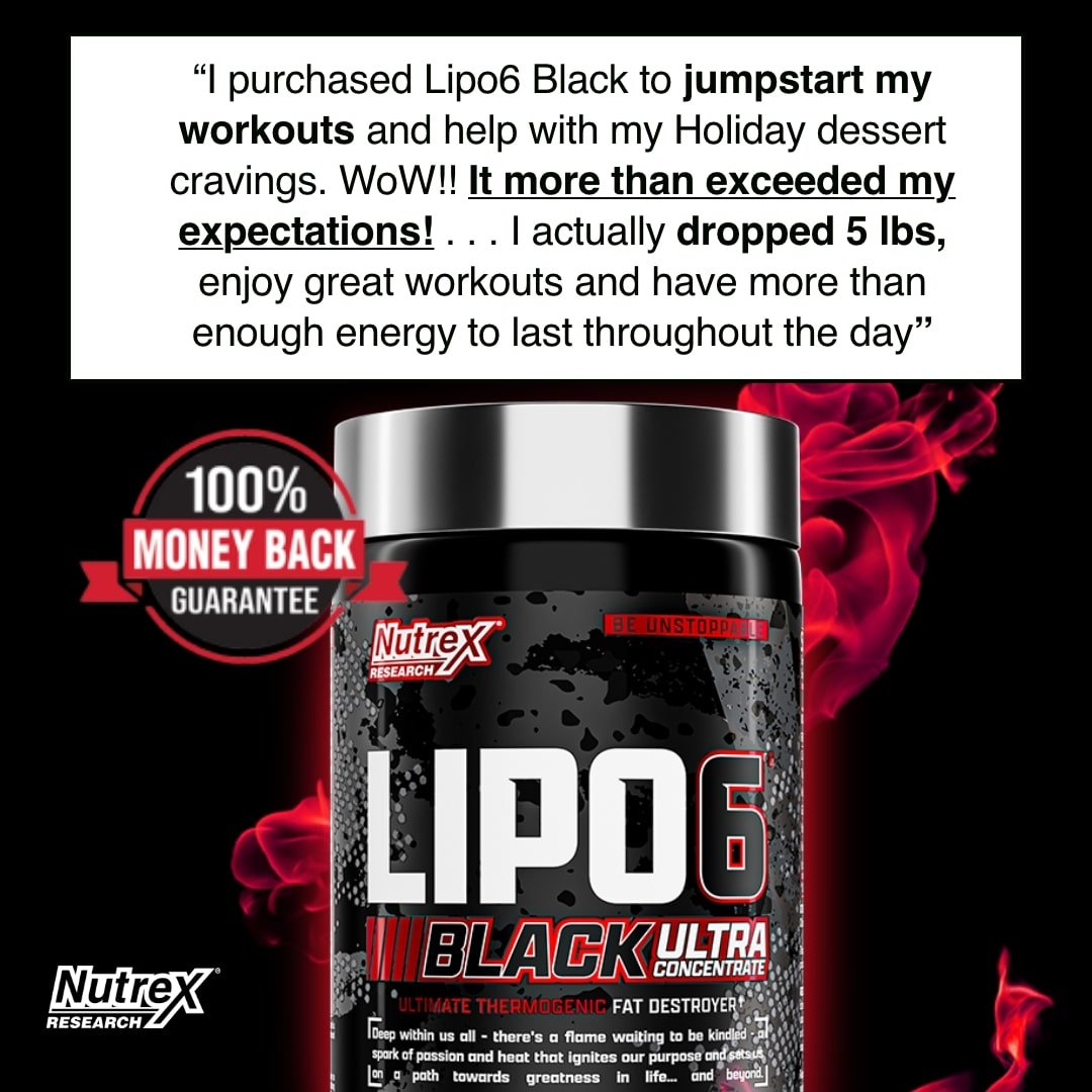 Nutrex Lipo6 Black Ultra Concentrate 60 veg caps 859400007382 - The Supplement Warehouse Pte Ltd
