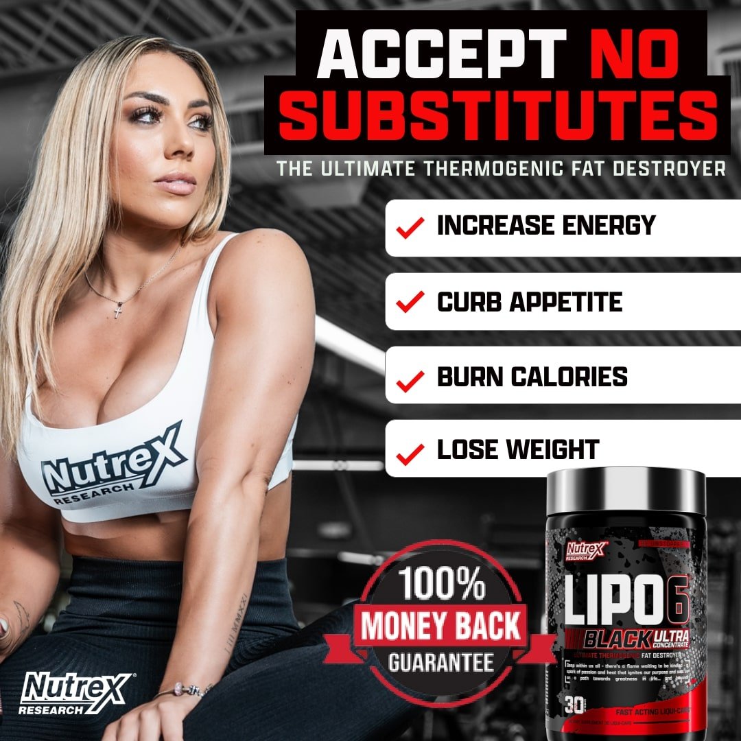 Nutrex Lipo6 Black Ultra Concentrate 60 veg caps 859400007382 - The Supplement Warehouse Pte Ltd