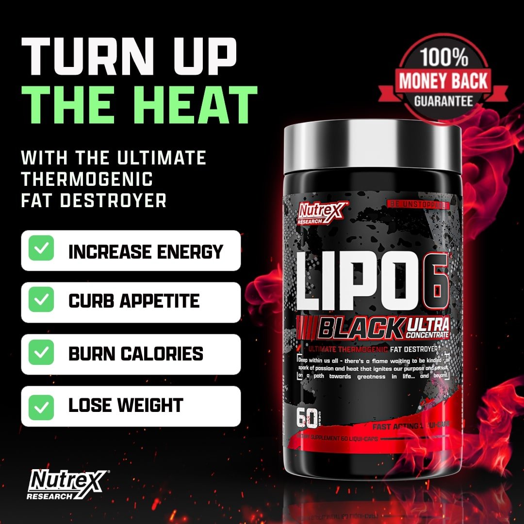 Nutrex Lipo6 Black Ultra Concentrate 60 veg caps 859400007382 - The Supplement Warehouse Pte Ltd