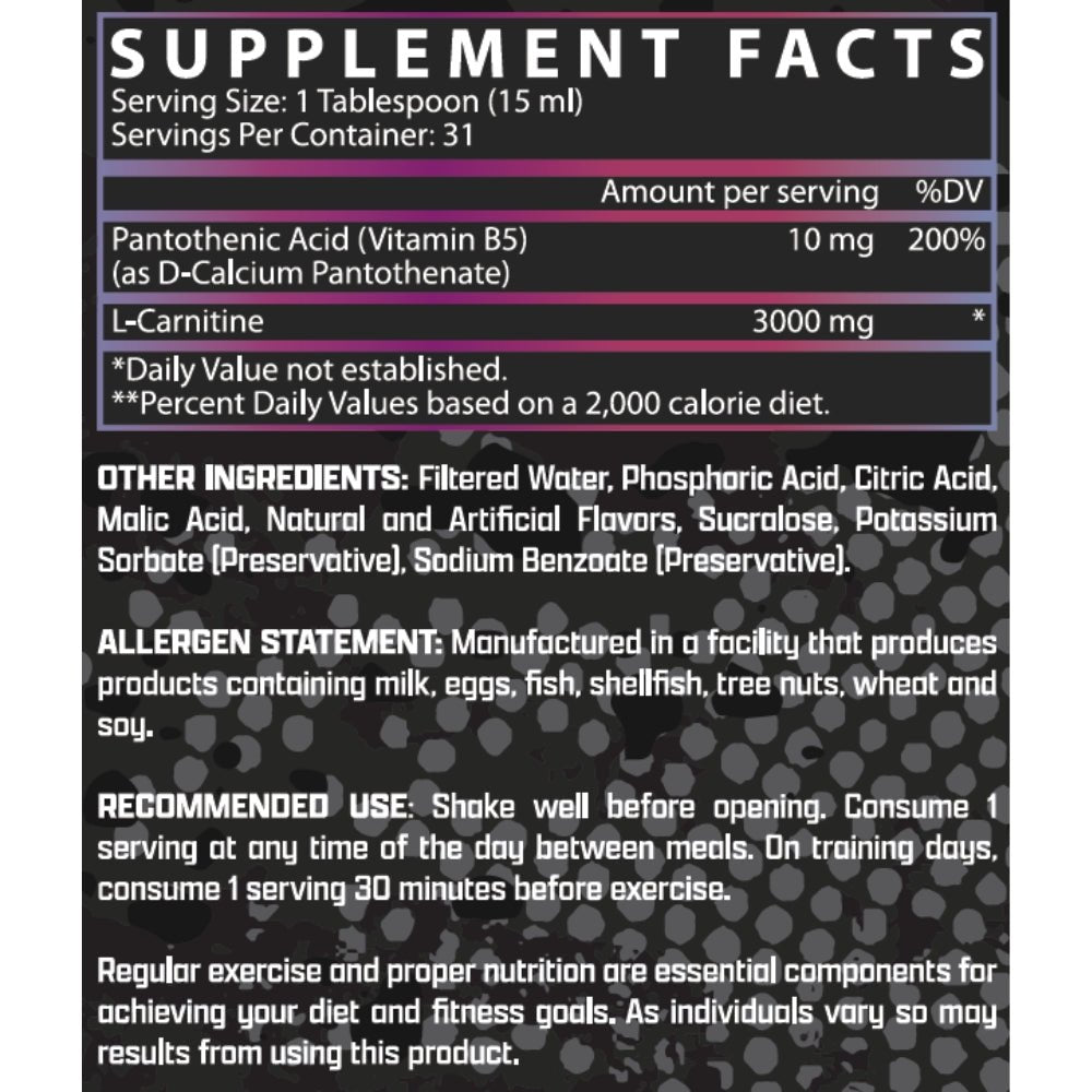 Nutrex Liquid Carnitine 3000 16 servings 480ml 857268005403 - The Supplement Warehouse Pte Ltd