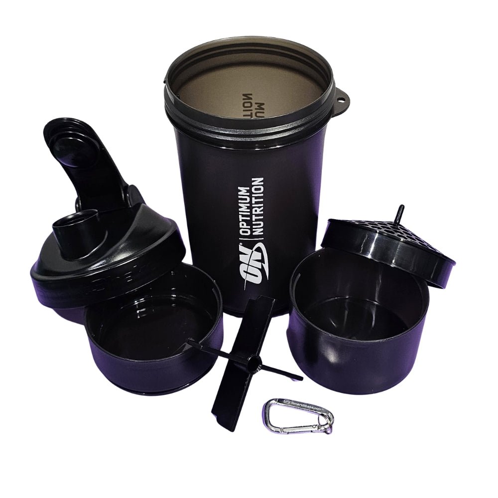Optimum SmartShake 600ml shaker with Pill and Powder Compartments 5060469982113 - The Supplement Warehouse Pte Ltd