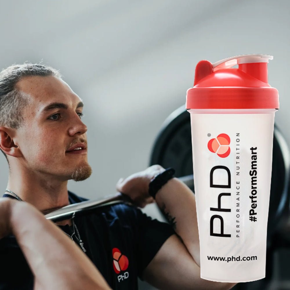 PHD Shaker Red, Clear with Ball 600ml 5060119290704- The Supplement Warehouse Pte Ltd