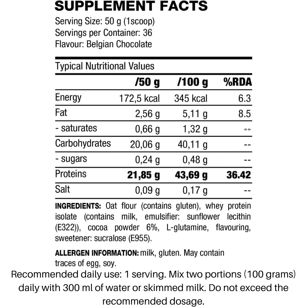 QNT Metapure Mass (Oats + Isolate) 4lbs Chocolate x08/25 5404017400078- The Supplement Warehouse Pte Ltd