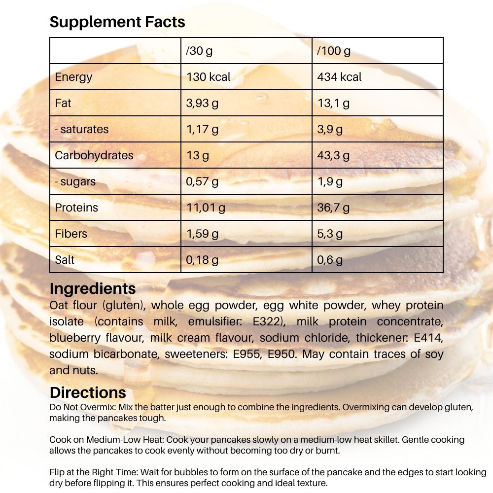 QNT Protein Pancake Low Sugar 500g (Per 30g scoops: 11g Protein, 13g Carbs, 3.9g fat) 5404017407923 - The Supplement Warehouse Pte Ltd