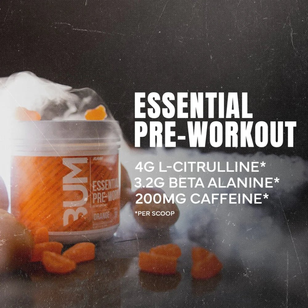 RAW Essential Pre - Workout 30 srv (per srv: 200mg caffeine 3.2g Beta Alanine, 4g Citrulline) 850049150248 - The Supplement Warehouse Pte Ltd