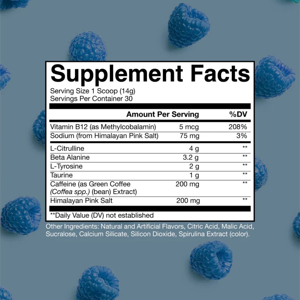 RAW Essential Pre - Workout 30 srv (per srv: 200mg caffeine 3.2g Beta Alanine, 4g Citrulline) 850049150248 - The Supplement Warehouse Pte Ltd