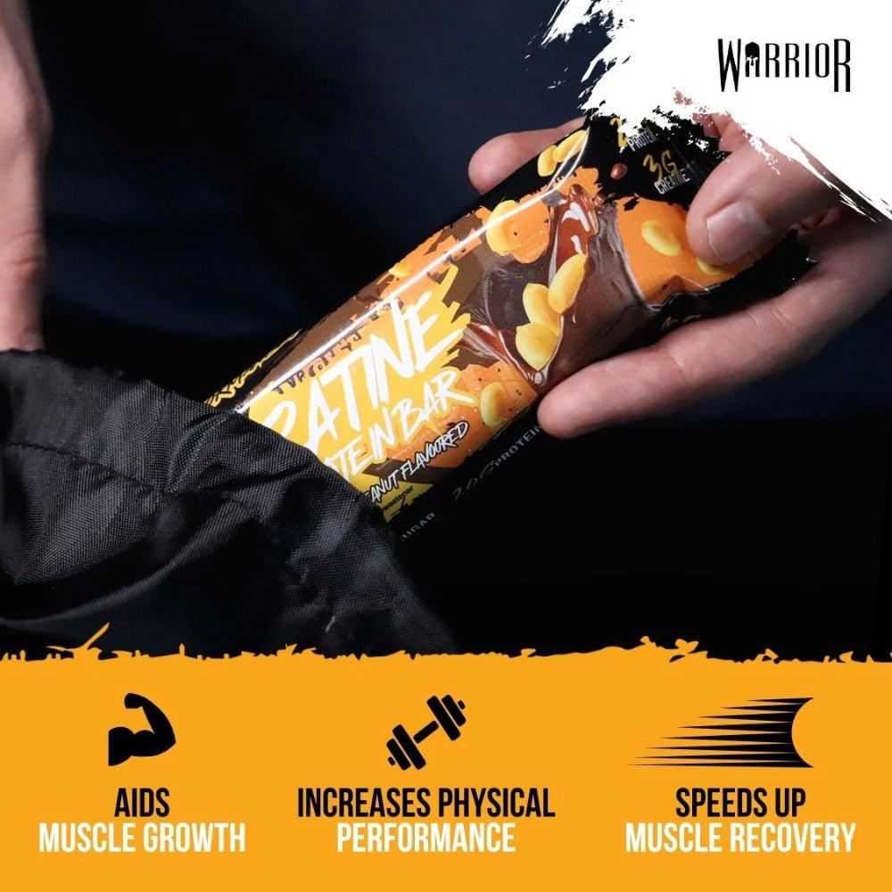 Warrior Creatine Protein Bar (Strength, Muscle, Recovery) 75g 5060756347205 - The Supplement Warehouse Pte Ltd