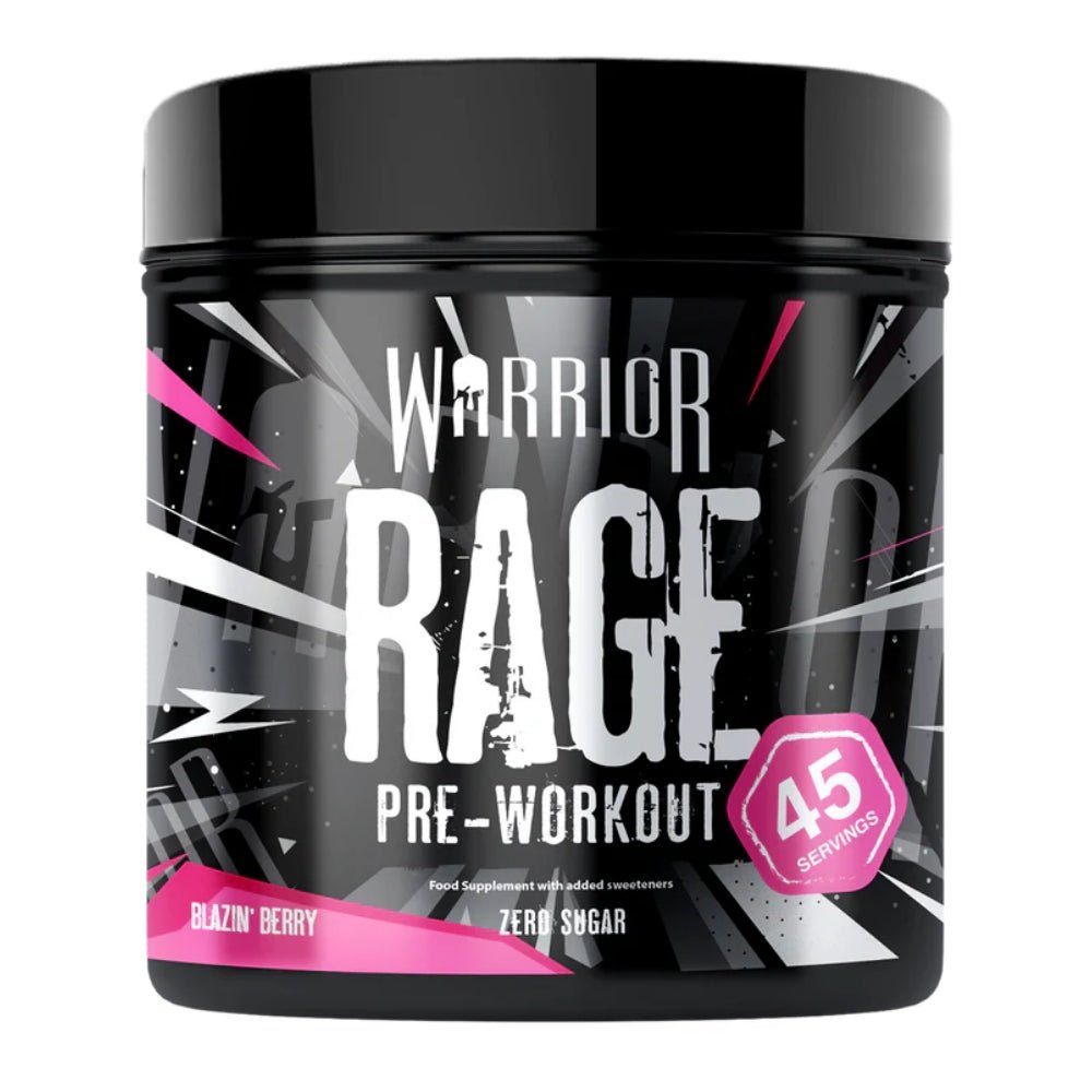 Warrior Rage Pre - Workout 392g 45 srv (contains 300mg Caffeine, Creatine, Beta Alanine, BCAA, Arginine, Citrulline) 5060292834924 - The Supplement Warehouse Pte Ltd